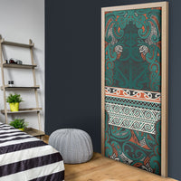 Aotearoa Iwi Ngāti Maru Taranaki Door Cover Maori Wharenui House Tribal Pattern