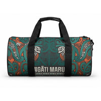 Aotearoa Iwi Ngāti Maru Taranaki Duffle Bag Maori Wharenui House Tribal Pattern