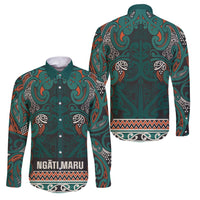 Aotearoa Iwi Ngāti Maru Taranaki Family Matching Long Sleeve Bodycon Dress and Hawaiian Shirt Maori Wharenui House Tribal Pattern