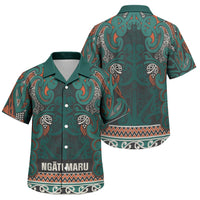 Aotearoa Iwi Ngāti Maru Taranaki Family Matching Long Sleeve Bodycon Dress and Hawaiian Shirt Maori Wharenui House Tribal Pattern