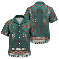 Aotearoa Iwi Ngāti Maru Taranaki Family Matching Tank Maxi Dress and Hawaiian Shirt Maori Wharenui House Tribal Pattern