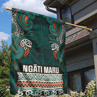 Aotearoa Iwi Ngāti Maru Taranaki Garden Flag Maori Wharenui House Tribal Pattern