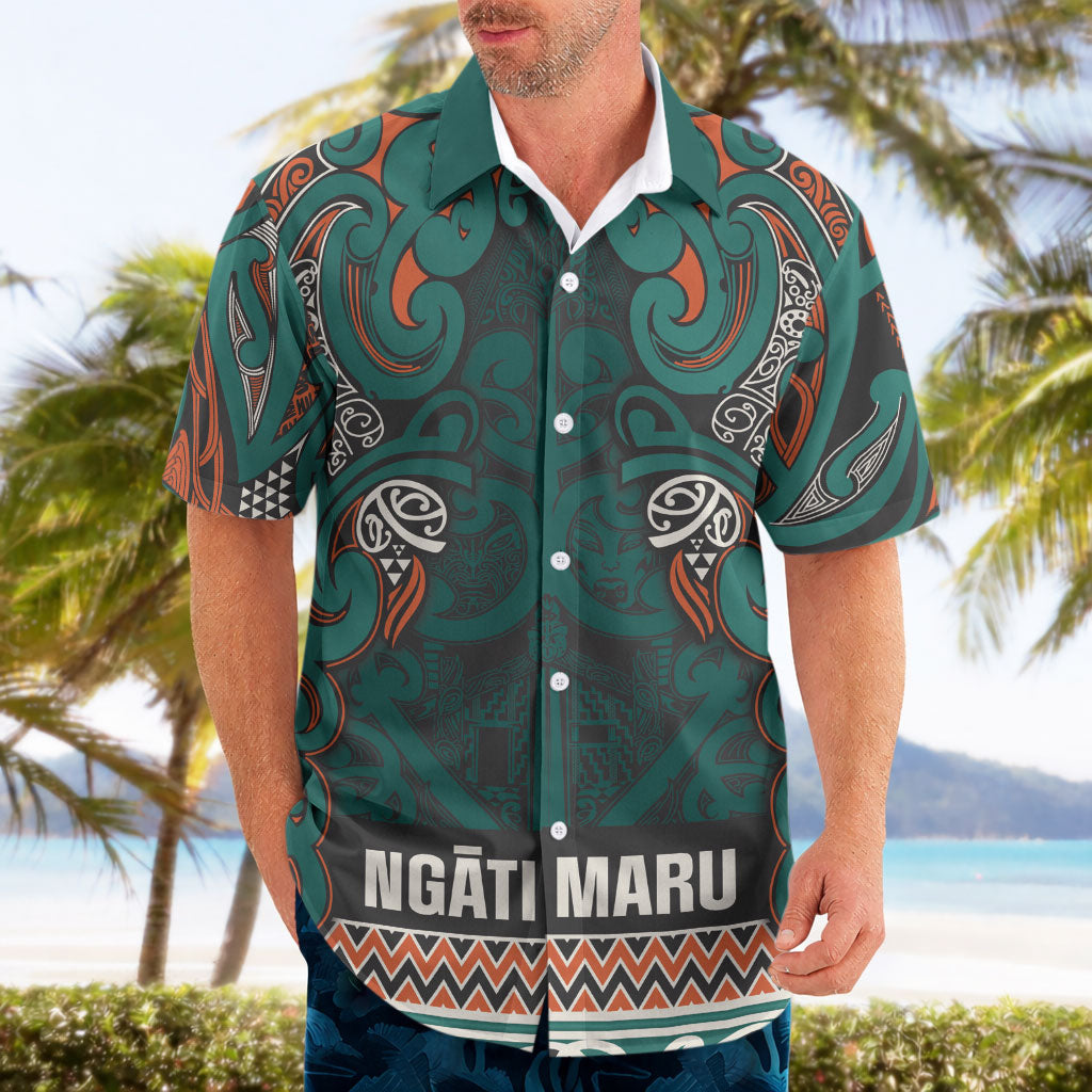 Aotearoa Iwi Ngāti Maru Taranaki Hawaiian Shirt Maori Wharenui House Tribal Pattern
