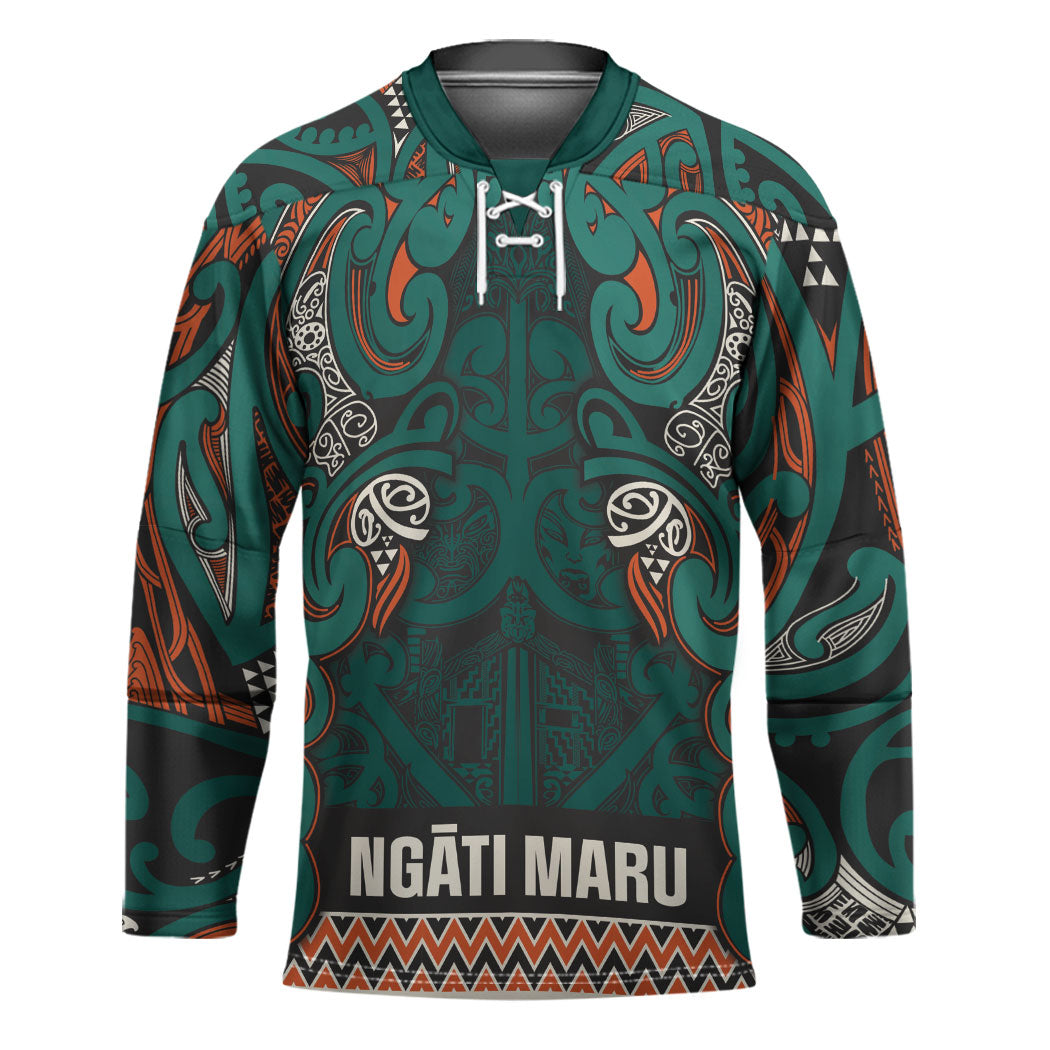 Aotearoa Iwi Ngāti Maru Taranaki Hockey Jersey Maori Wharenui House Tribal Pattern