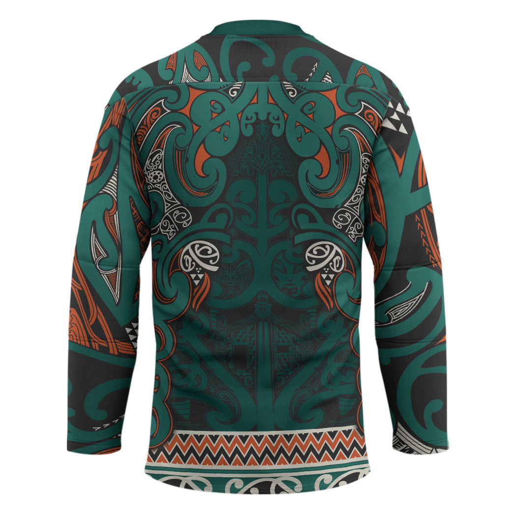 Aotearoa Iwi Ngāti Maru Taranaki Hockey Jersey Maori Wharenui House Tribal Pattern