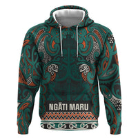 Aotearoa Iwi Ngāti Maru Taranaki Hoodie Maori Wharenui House Tribal Pattern