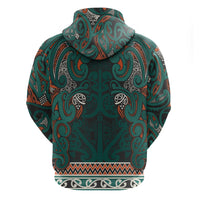 Aotearoa Iwi Ngāti Maru Taranaki Hoodie Maori Wharenui House Tribal Pattern