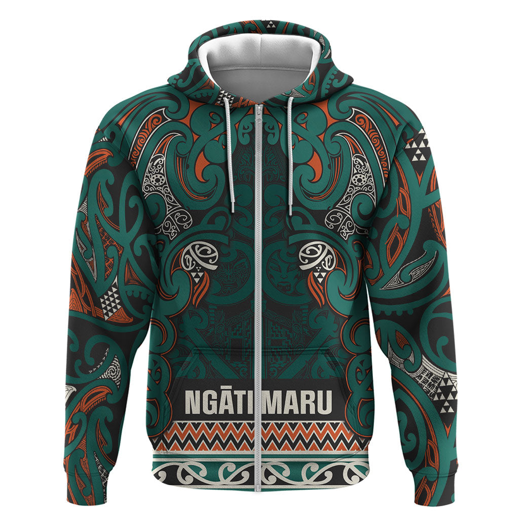 Aotearoa Iwi Ngāti Maru Taranaki Hoodie Maori Wharenui House Tribal Pattern