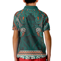Aotearoa Iwi Ngāti Maru Taranaki Kid Polo Shirt Maori Wharenui House Tribal Pattern