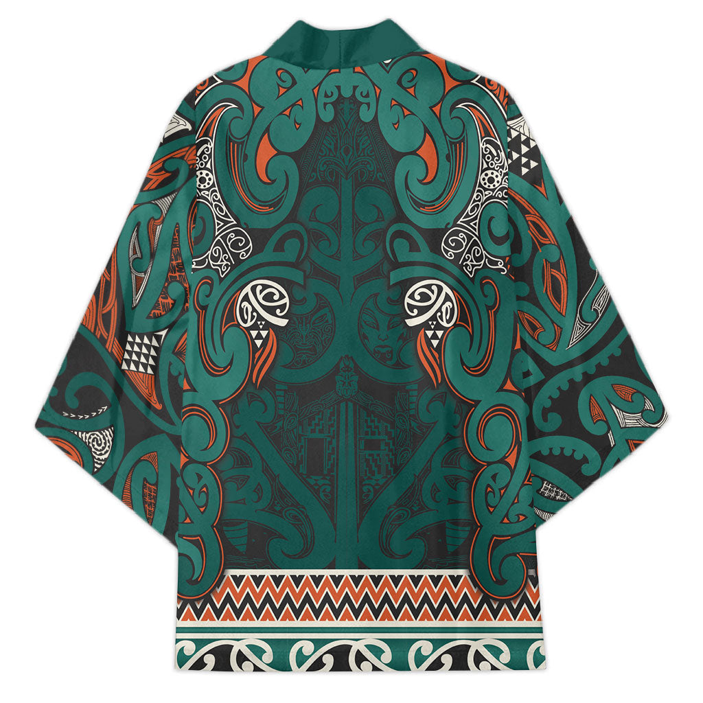 Aotearoa Iwi Ngāti Maru Taranaki Kimono Maori Wharenui House Tribal Pattern