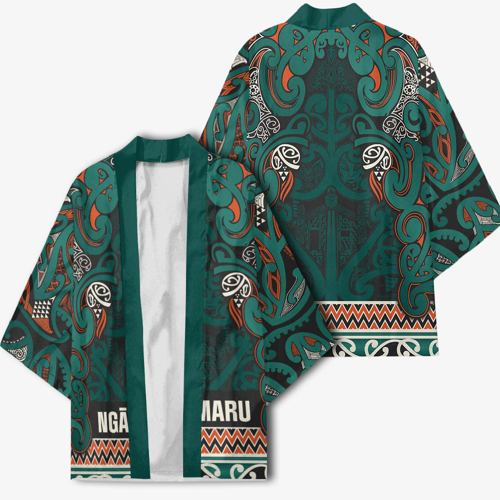 Aotearoa Iwi Ngāti Maru Taranaki Kimono Maori Wharenui House Tribal Pattern