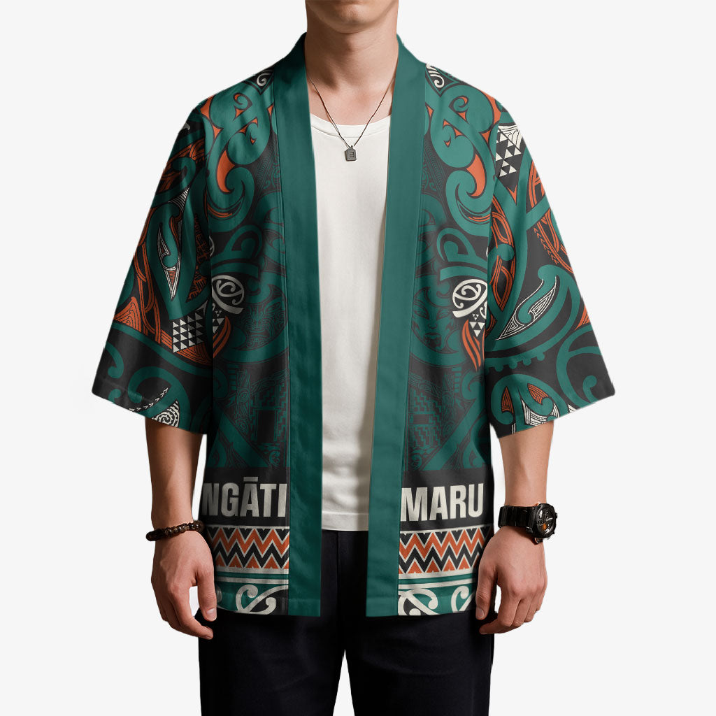 Aotearoa Iwi Ngāti Maru Taranaki Kimono Maori Wharenui House Tribal Pattern