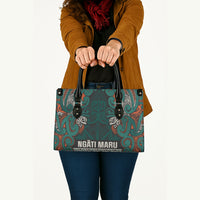 Aotearoa Iwi Ngāti Maru Taranaki Leather Bag Maori Wharenui House Tribal Pattern