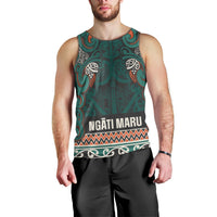 Aotearoa Iwi Ngāti Maru Taranaki Men Tank Top Maori Wharenui House Tribal Pattern