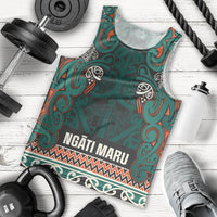 Aotearoa Iwi Ngāti Maru Taranaki Men Tank Top Maori Wharenui House Tribal Pattern