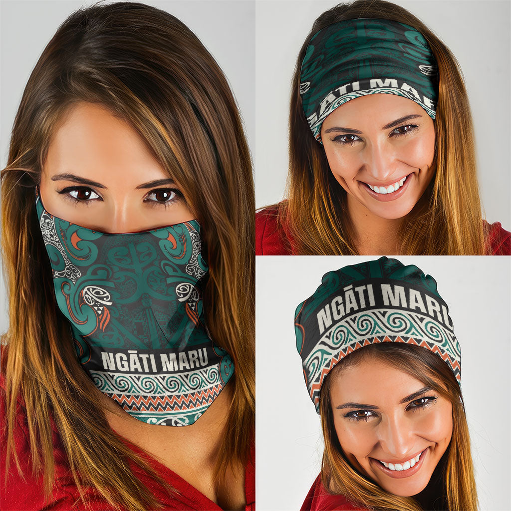 Aotearoa Iwi Ngāti Maru Taranaki Neck Gaiter Maori Wharenui House Tribal Pattern