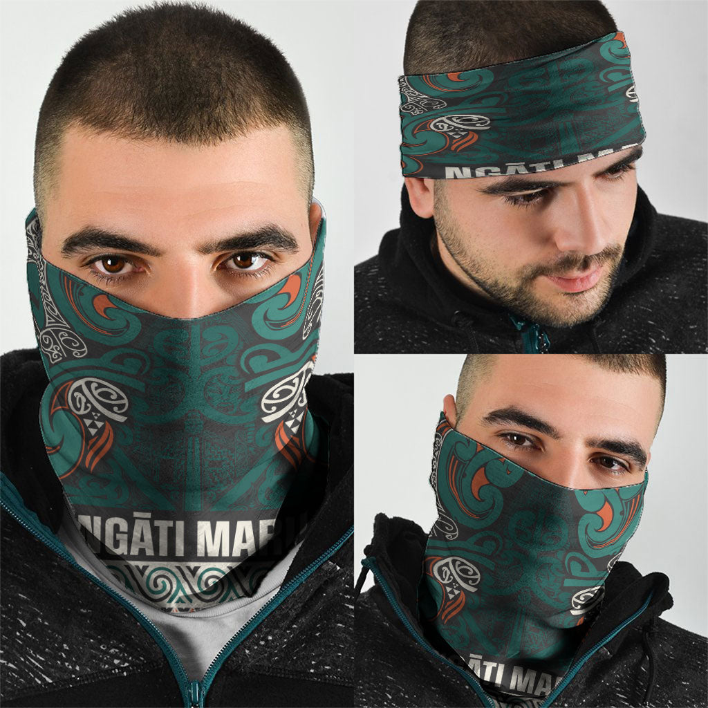 Aotearoa Iwi Ngāti Maru Taranaki Neck Gaiter Maori Wharenui House Tribal Pattern