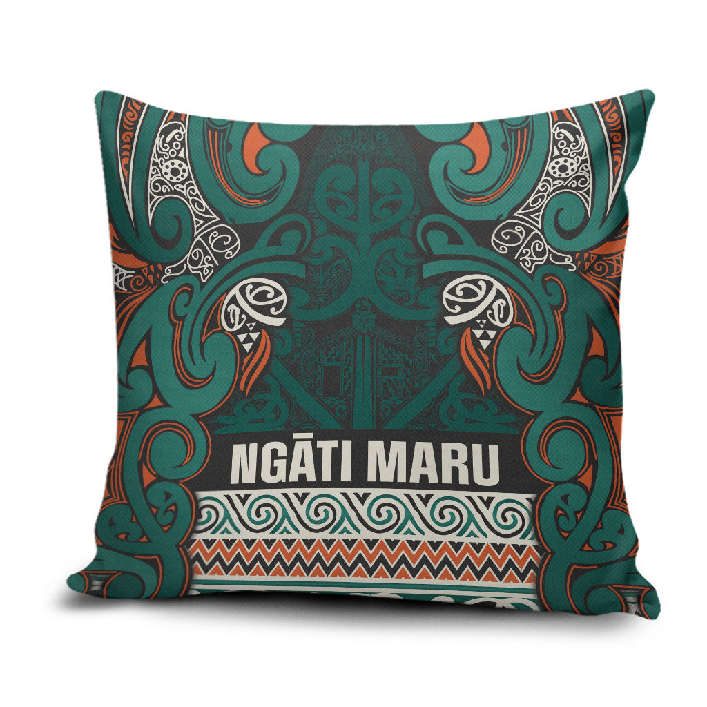 Aotearoa Iwi Ngāti Maru Taranaki Pillow Cover Maori Wharenui House Tribal Pattern