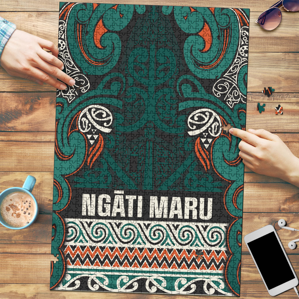 Aotearoa Iwi Ngāti Maru Taranaki Puzzle Maori Wharenui House Tribal Pattern