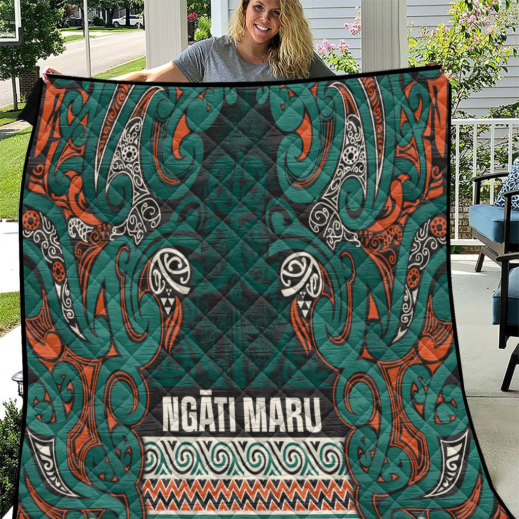 Aotearoa Iwi Ngāti Maru Taranaki Quilt Maori Wharenui House Tribal Pattern