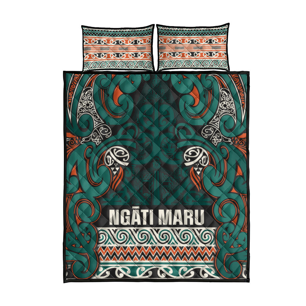 Aotearoa Iwi Ngāti Maru Taranaki Quilt Bed Set Maori Wharenui House Tribal Pattern