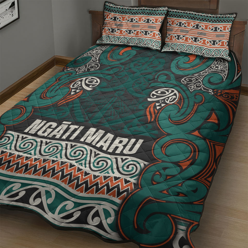 Aotearoa Iwi Ngāti Maru Taranaki Quilt Bed Set Maori Wharenui House Tribal Pattern