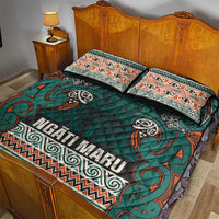 Aotearoa Iwi Ngāti Maru Taranaki Quilt Bed Set Maori Wharenui House Tribal Pattern