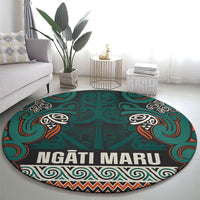 Aotearoa Iwi Ngāti Maru Taranaki Round Carpet Maori Wharenui House Tribal Pattern