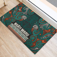 Aotearoa Iwi Ngāti Maru Taranaki Rubber Doormat Maori Wharenui House Tribal Pattern