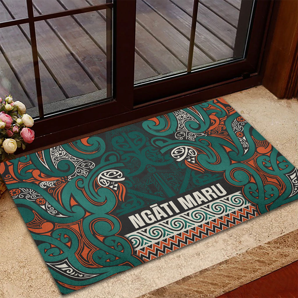 Aotearoa Iwi Ngāti Maru Taranaki Rubber Doormat Maori Wharenui House Tribal Pattern