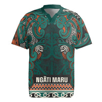 Aotearoa Iwi Ngāti Maru Taranaki Rugby Jersey Maori Wharenui House Tribal Pattern