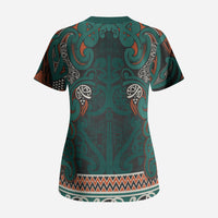 Aotearoa Iwi Ngāti Maru Taranaki Scrub Top Maori Wharenui House Tribal Pattern