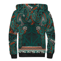 Aotearoa Iwi Ngāti Maru Taranaki Sherpa Hoodie Maori Wharenui House Tribal Pattern