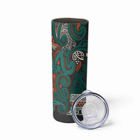 Aotearoa Iwi Ngāti Maru Taranaki Skinny Tumbler Maori Wharenui House Tribal Pattern