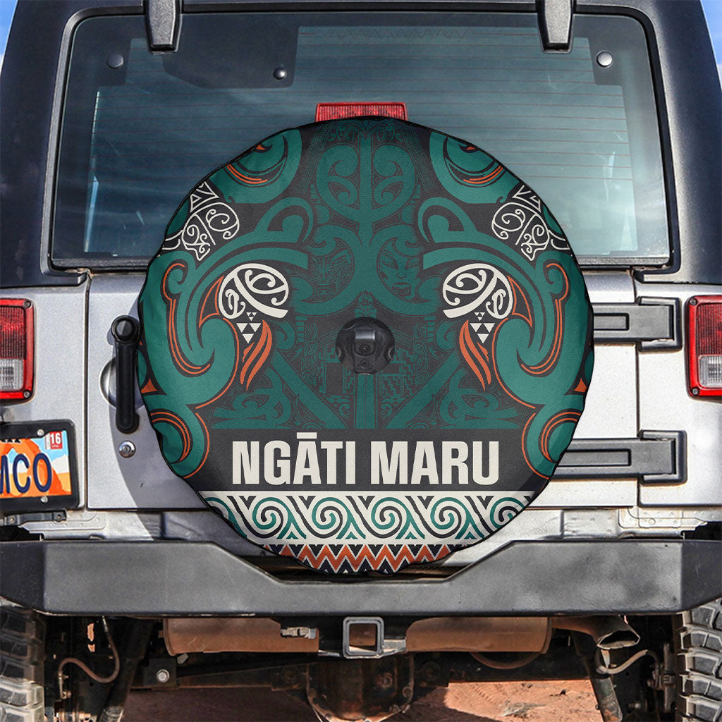 Aotearoa Iwi Ngāti Maru Taranaki Spare Tire Cover Maori Wharenui House Tribal Pattern