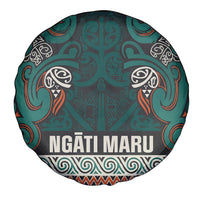Aotearoa Iwi Ngāti Maru Taranaki Spare Tire Cover Maori Wharenui House Tribal Pattern
