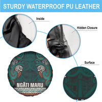 Aotearoa Iwi Ngāti Maru Taranaki Spare Tire Cover Maori Wharenui House Tribal Pattern