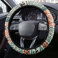 Aotearoa Iwi Ngāti Maru Taranaki Steering Wheel Cover Maori Wharenui House Tribal Pattern