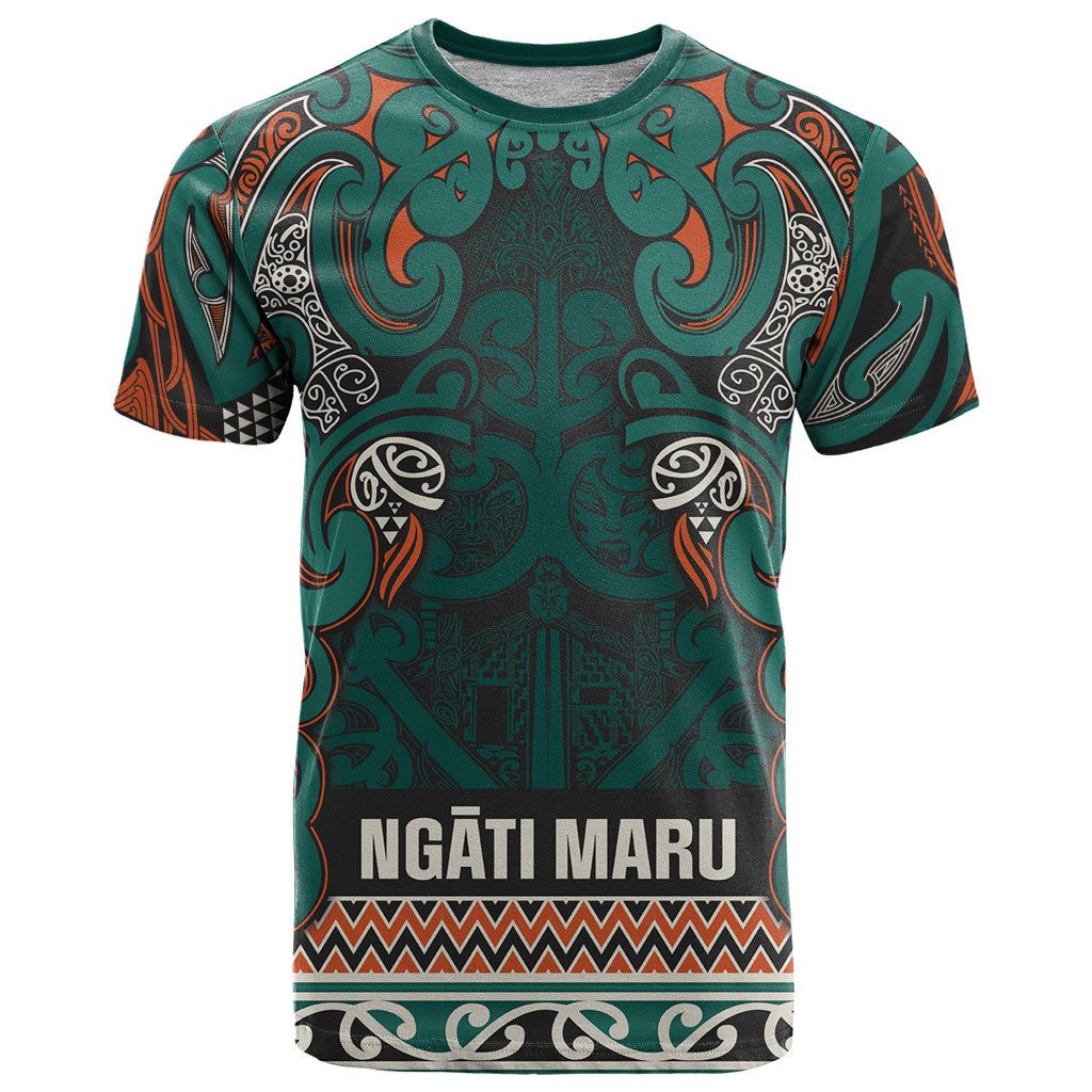 Aotearoa Iwi Ngāti Maru Taranaki T Shirt Maori Wharenui House Tribal Pattern