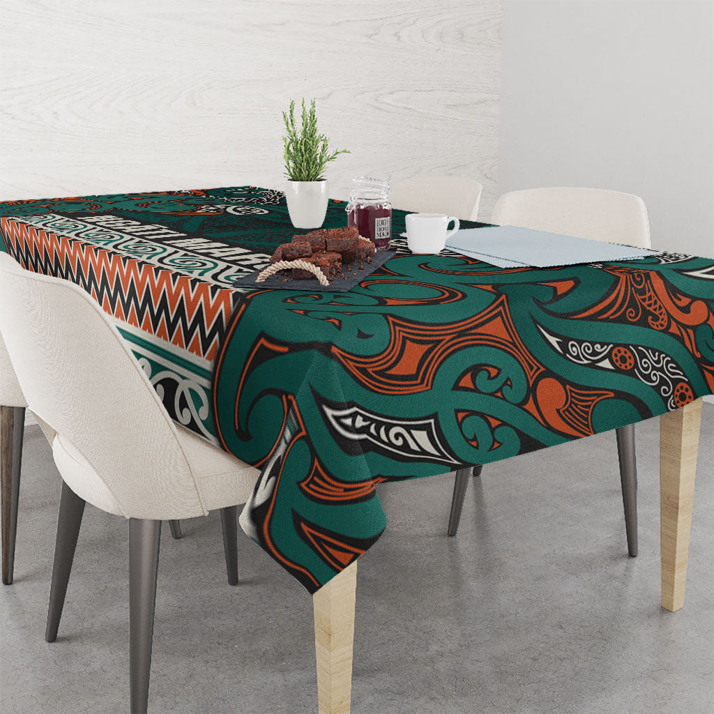Aotearoa Iwi Ngāti Maru Taranaki Tablecloth Maori Wharenui House Tribal Pattern