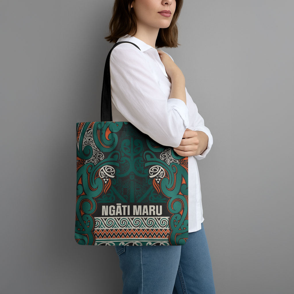 Aotearoa Iwi Ngāti Maru Taranaki Tote Bag Maori Wharenui House Tribal Pattern