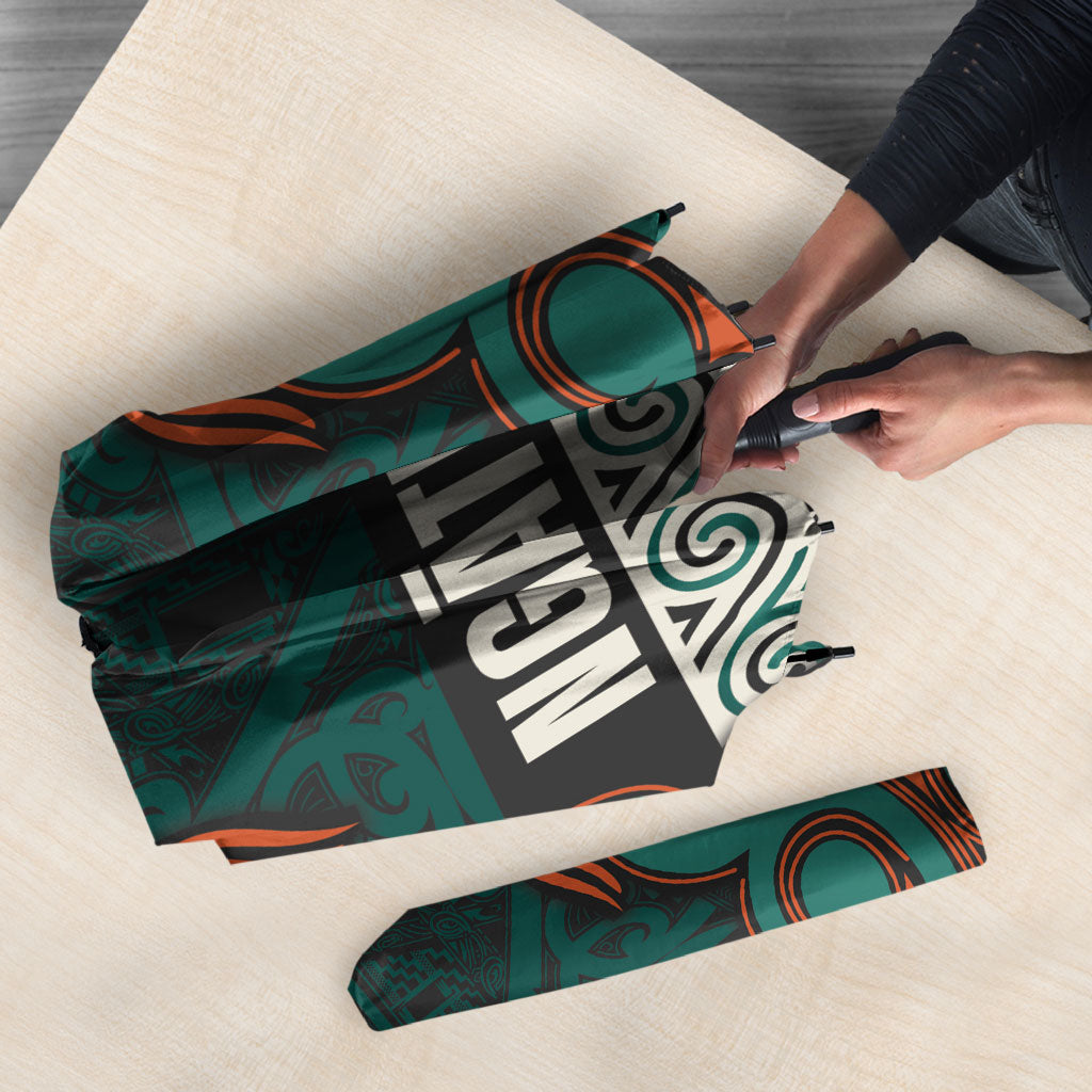 Aotearoa Iwi Ngāti Maru Taranaki Umbrella Maori Wharenui House Tribal Pattern