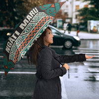 Aotearoa Iwi Ngāti Maru Taranaki Umbrella Maori Wharenui House Tribal Pattern