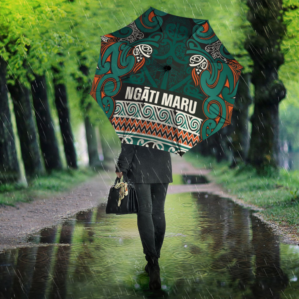 Aotearoa Iwi Ngāti Maru Taranaki Umbrella Maori Wharenui House Tribal Pattern