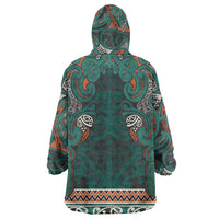 Aotearoa Iwi Ngāti Maru Taranaki Wearable Blanket Hoodie Maori Wharenui House Tribal Pattern
