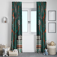Aotearoa Iwi Ngāti Maru Taranaki Window Curtain Maori Wharenui House Tribal Pattern