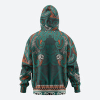 Aotearoa Iwi Ngāti Maru Taranaki Zip Hoodie Maori Wharenui House Tribal Pattern