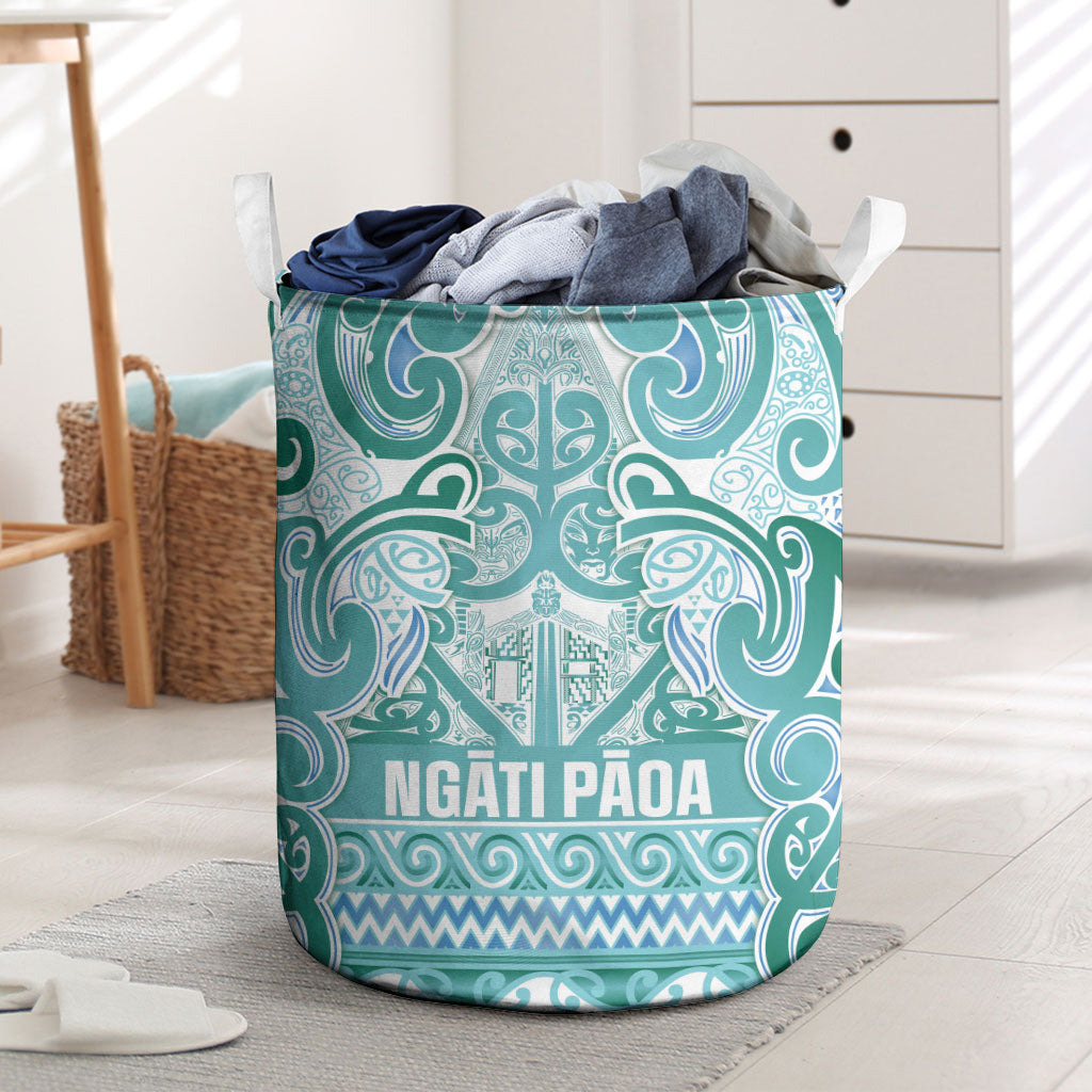 Aotearoa Iwi Ngati Paoa Laundry Basket Maori Wharenui House Tribal Pattern