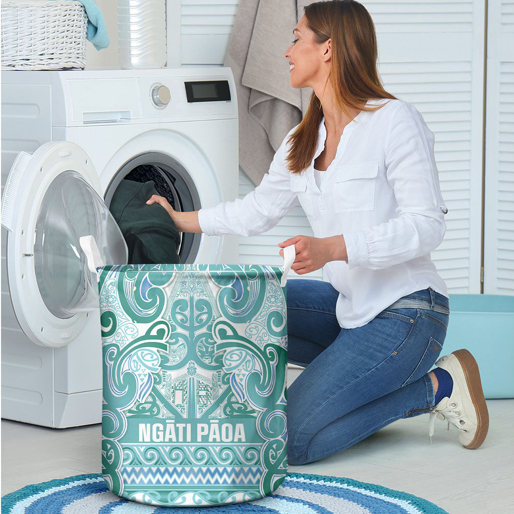 Aotearoa Iwi Ngati Paoa Laundry Basket Maori Wharenui House Tribal Pattern