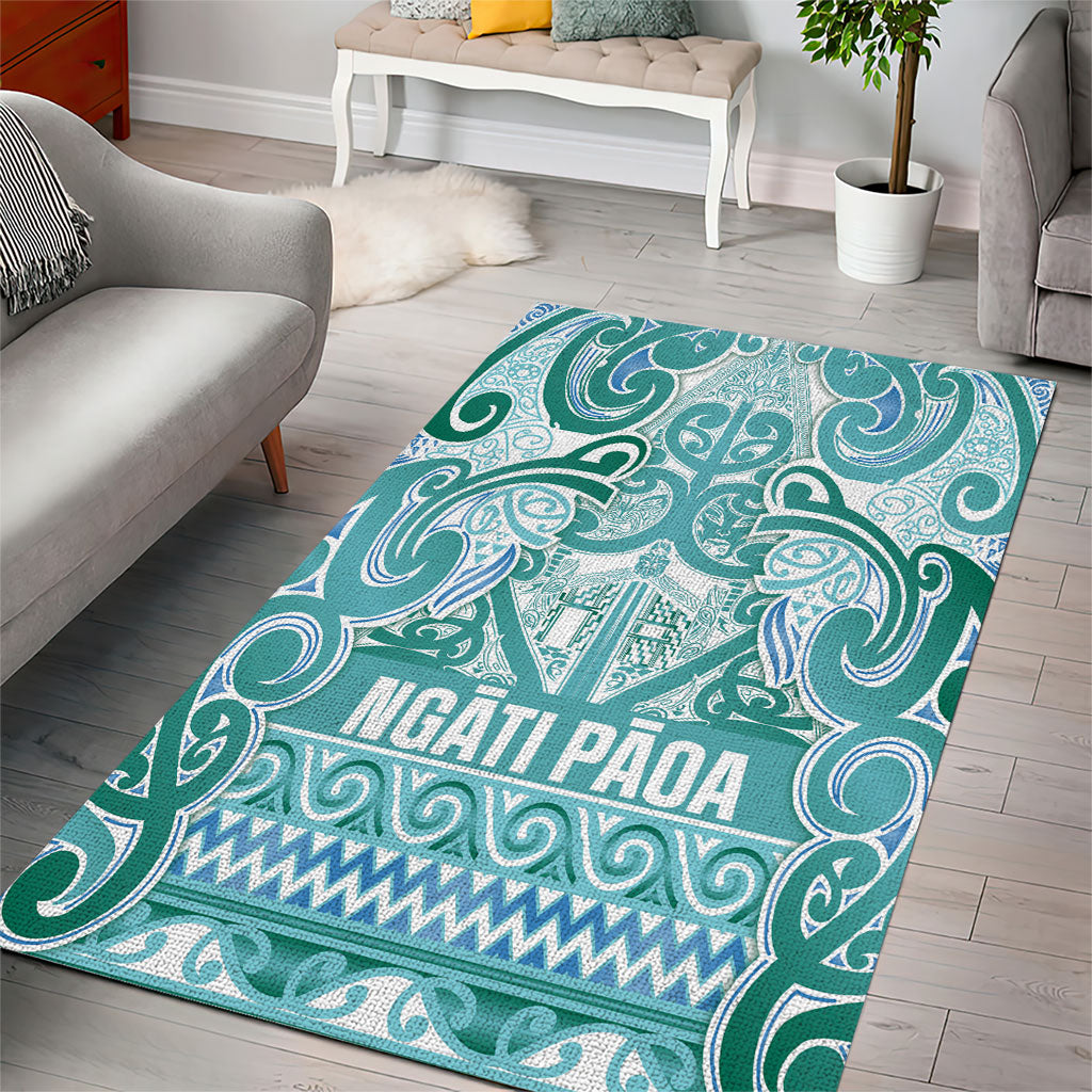 Aotearoa Iwi Ngati Paoa Area Rug Maori Wharenui House Tribal Pattern